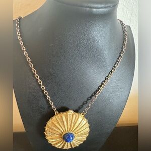 Vintage 1973 Estée Lauder "Empire" solid perfume compact necklace